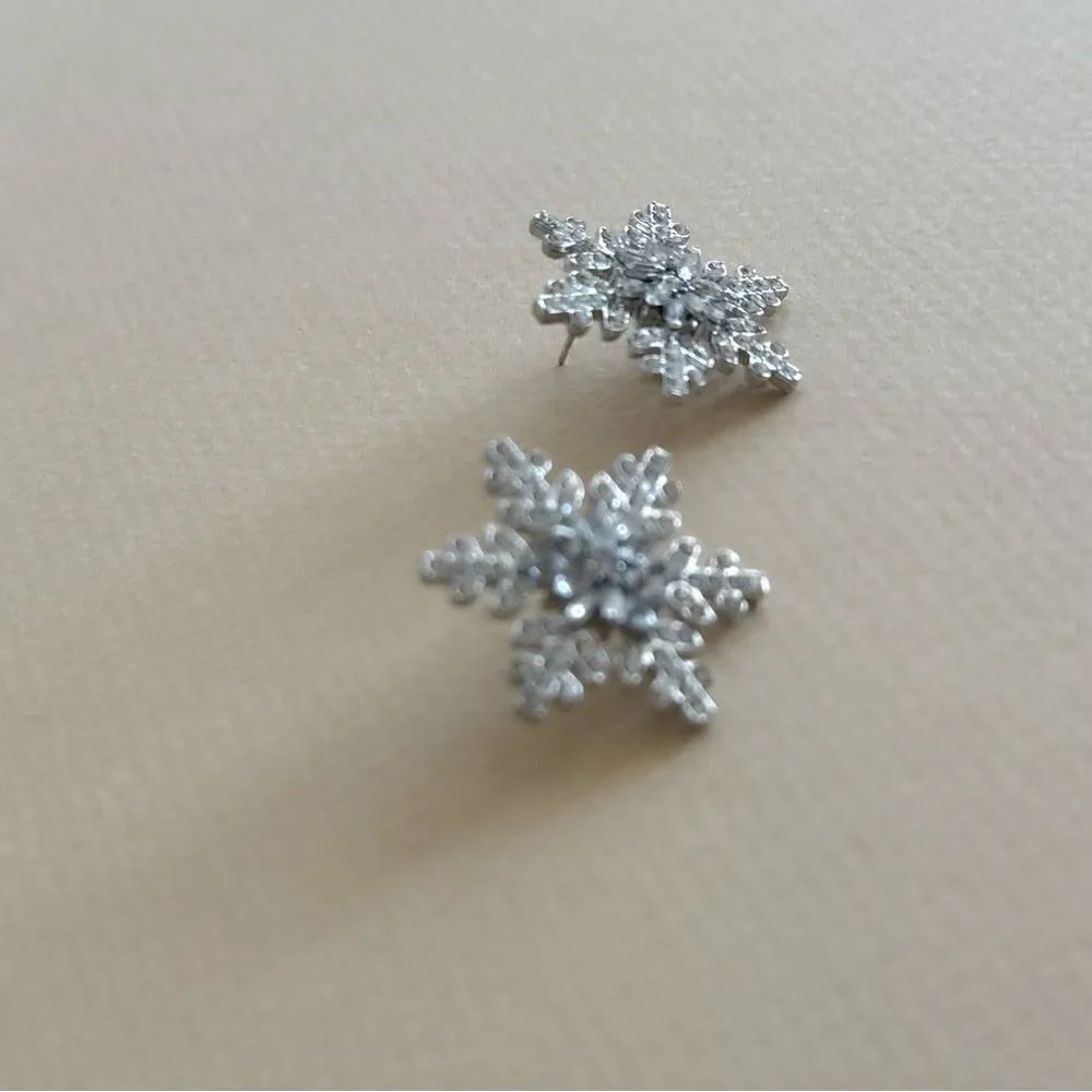 Snowflake earrings S790 - Picture 2 of 3